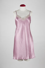 Load image into Gallery viewer, Carmen Kirstein 100%Silk Lace Slip Chemise Nightie. Made in New Zealand