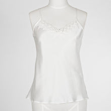 Load image into Gallery viewer, Carmen Kirstein 100% Silk Camisole with Lace