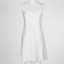 Load image into Gallery viewer, Carmen Kirstein 100%Silk Lace Slip Chemise Nightie. Made in New Zealand