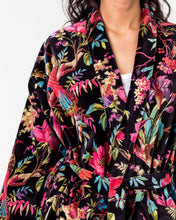 Load image into Gallery viewer, Velvet Paradise Robe Dressing Gown in Black 1 left