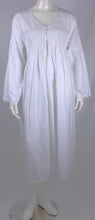 Load image into Gallery viewer, AL/ND-511 WHT Alice &amp; Lily cotton full length winter nightie with smocked yoke and laced hem and long sleeve white