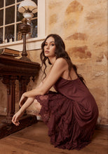 Load image into Gallery viewer, Evangeline Lace Slip in Bordeaux