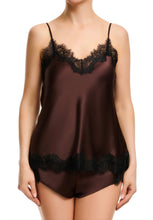 Load image into Gallery viewer, Sainted Sister Silk Camisole and French Knicker Set in Chocolate