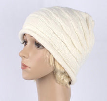 Load image into Gallery viewer, Cashmere Blend Hat/Beanie with rolled brim STYLE : HS/5241  From Head Start Cream or Blush Pink