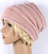 Load image into Gallery viewer, Cashmere Blend Hat/Beanie with rolled brim STYLE : HS/5241  From Head Start Cream or Blush Pink