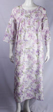 Load image into Gallery viewer, AL/ND-613 Alice &amp; Lily Long Sleeve cotton full length lilac floral winter nightie with swiss dot &amp; lace yoke.