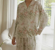 Load image into Gallery viewer, DrifWoo Green Floral Long Sleeve Pyjama Set – Soft &amp; Breathable