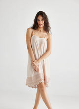 Load image into Gallery viewer, Amelie Lace Edge Cotton Slip Nightie in Blush