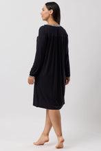 Load image into Gallery viewer, Yuu Leopard Ruffle Long Sleeve Nightie in Black Y333L6