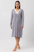 Load image into Gallery viewer, Yuu Casablanca Soft Comfortable Long Sleeve Nightie in Bluestone Y320C6