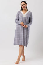 Load image into Gallery viewer, Yuu Casablanca Soft Comfortable Long Sleeve Nightie in Bluestone Y320C6