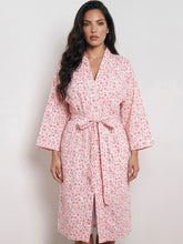 Load image into Gallery viewer, AL/ND-623 ALICE &amp; LILY stretch knit winter viscose robe in floral pink