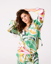 Load image into Gallery viewer, Kip &amp; Co Somerset Green Eco Satin Long Sleeve Shirt and Pant Pyjama Set - 40% OFF!!!