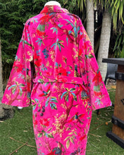 Load image into Gallery viewer, Velvet Paradise Robe Dressing Gown in Black 1 left