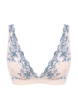 Load image into Gallery viewer, Embrace Lace Soft cup bralette and boy short set in Pastel Parchment / Blue Multi - last 1!