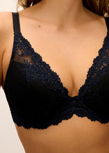 Load image into Gallery viewer, Embrace Lace Black/Night Sky Plunge Bra