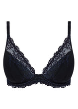 Load image into Gallery viewer, Embrace Lace Black/Night Sky Plunge Bra