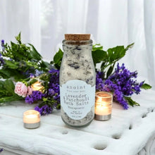 Load image into Gallery viewer, Anoint lavender and patchouli Bathsalts in a bottle