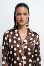 Load image into Gallery viewer, Silk Chocolate Polka Dot or Spot Pyjama Set - 100% Silk by GINIA