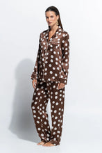 Load image into Gallery viewer, Silk Chocolate Polka Dot or Spot Pyjama Set - 100% Silk by GINIA