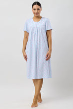 Load image into Gallery viewer, Schrank Peony Nightie in Cotton Knit Jersey with short sleeve SK318P5