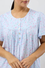 Load image into Gallery viewer, Schrank Peony Nightie in Cotton Knit Jersey with short sleeve SK318P5