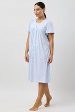 Load image into Gallery viewer, Schrank Peony Nightie in Cotton Knit Jersey with short sleeve SK318P5